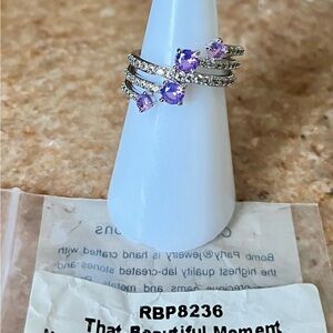 BP RBP8236 That Beautiful Moment Orchid Cherry Calcedony on Rhodium Ring